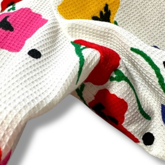 Vintage 80s CARELLE White Floral Button Up Dress Women’s Size Large Spring Retro - Picture 11 of 16